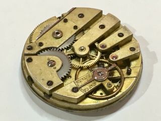 ANTIQUE EARLY PATEK PHILIPPE UNSIGNED STEM WIND CYLINDER POCKET WATCH MOVEMENT. 5