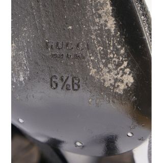 sz 6.  5 GUCCI TOM FORD VINTAGE 1995 RUNWAY Black Texture Leather VAMP HEELS 36.  5 11
