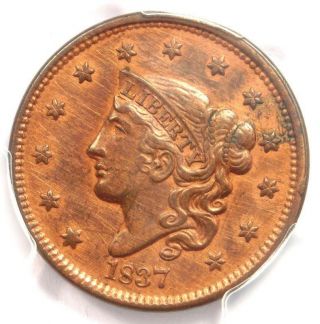 1837 Coronet Matron Large Cent 1c (head Of 1838) - Pcgs Au Details - Rare Coin