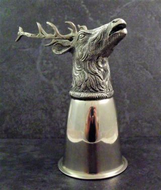 Vintage Gucci Silver Plated Stirrup Cup Stag Deer Elk Head C1970