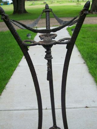 Antique 1800 ' s Ornate Cast Iron Tri - Leg Stand,  Fish Bowl Stand 4
