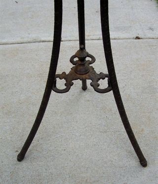 Antique 1800 ' s Ornate Cast Iron Tri - Leg Stand,  Fish Bowl Stand 5