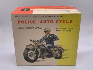 Vintage Bandai Police Auto Cycle 4090 Battery Operated Remote Control Honda