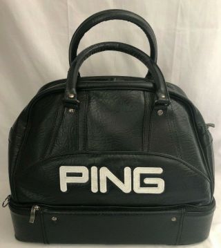 Vintage Ping Golf Travel Bag Carry On Shoe Accessories Case Black Vinyl