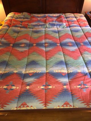 Ralph Lauren Vintage Navajo Aztec Southwestern Comforter Twin Usa Bed Cover Sham