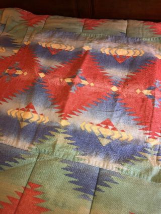Ralph Lauren Vintage NAVAJO AZTEC SOUTHWESTERN COMFORTER TWIN USA Bed Cover Sham 2