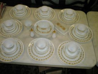 (48) Piece Vintage (1972) " Livingware " Corelle Butterfly Gold Dishes