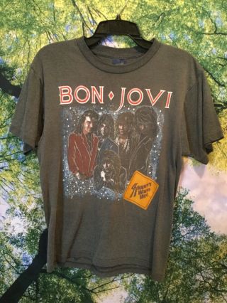Vintage Bon Jovi T - Shirt Vtg Single Stitch Hair Metal Band Tour Festival Tee