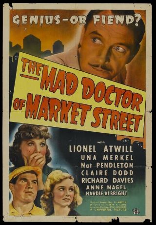 16mm The Mad Doctor Of Market St.  Feature Movie Vintage 1942 Horror