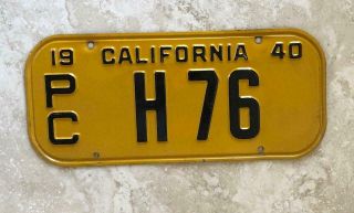 1940 Truck Commercial California License Plate Vintage For Display Only