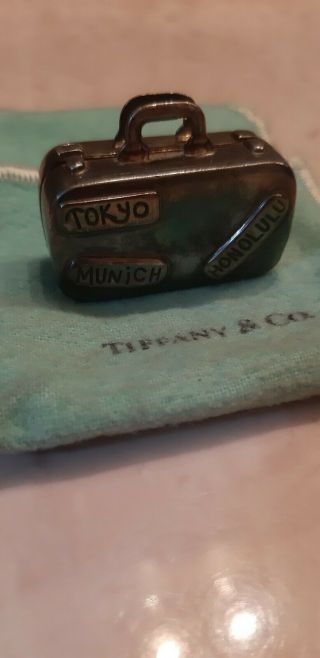 Vintage Tiffany & Co.  925 Sterling Silver Suitcase Luggage Travel Pill Box Case