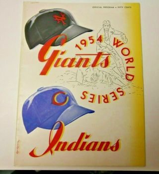 1954 Mlb Baseball World Series Program York Giants Vs Cleveland Indians Rare