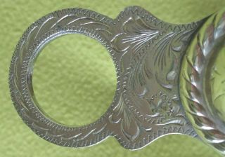 Vintage Engraved SILVER Rope Edge CONCHO Horse Show Bit GREAT Cond NR 6