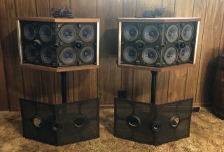Vintage Bose 901 Series V Direct/reflecting Speakers With Tulip Stands