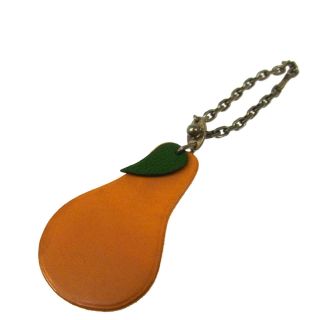 Authentic Hermes Vintage Pear Motif Key Chains Fruit Charm Key Ring Ak33256c