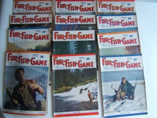 12 Vintage 1948 Fur,  Fish & Game Magazines Full Year 12 Months