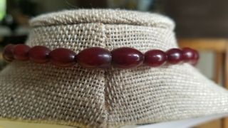 40g Vintage Art Deco Cherry Amber Bakelite Necklace 4