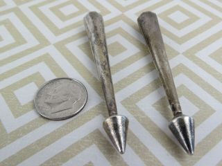 Old Vintage Sterling Silver Arrow Navajo Native American Tip Bolo Tips 2.  5 "