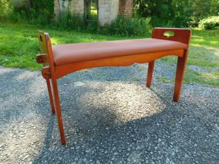 Vintage Arts Crafts Colonial Maple Mud Room Foyer Hall Bench 39 " Wide