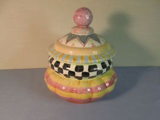 Mackenzie Childs Vintage Odd Fellows Cookie Jar