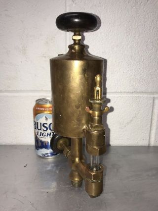 1 PINT BOSON POWELL BRASS OILER Hit Miss Engine Antique Old Steampunk Vintage 4