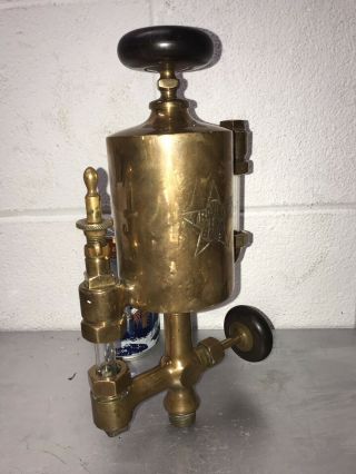 1 PINT BOSON POWELL BRASS OILER Hit Miss Engine Antique Old Steampunk Vintage 5