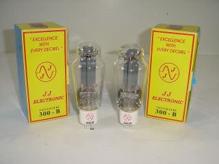 2 Vintage Nos Nib Jj 300b O Getter Factory Matched Amplifier Tube Pair In Boxes