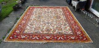 Stunning Large Vintage Handmade Afghan Oriental Wool Rug 12ft X 9ft Oriental Rug