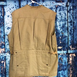 Vintage Pocket ORVIS Fly Fishing Vest 100 Cotton Large Zip Up Hunting 7