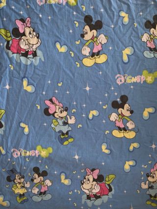 Vintage Disney Mickey Mouse Minnie Mouse Twin Bed Sheet Rare