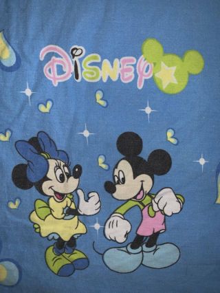 Vintage Disney Mickey Mouse Minnie Mouse Twin Bed Sheet RARE 2