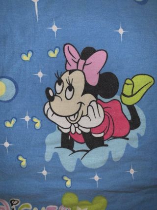 Vintage Disney Mickey Mouse Minnie Mouse Twin Bed Sheet RARE 3