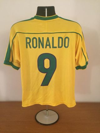 Brazil Home Shirt 1998 Ronaldo 9 Small Vintage Rare