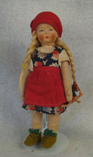 Bing Doll Kathe Kruse Type Vintage 1930s Character Face Rare 8 " All