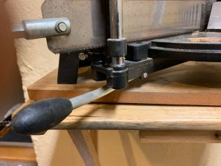 Vtg Jorgensen Miter Box Adjustment Woodworking Attachment 26” Saw,  Wooden Base. 8