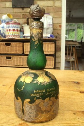 Rare C1900 French Daum Cameo Glass Grand Marnier Bottle With Stopper.