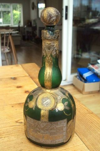 RARE C1900 FRENCH DAUM CAMEO GLASS GRAND MARNIER BOTTLE WITH STOPPER. 2