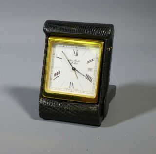 Fine Vintage Swiss Made Jean Roulet Le Locle Folding Quartz Travel Alarm Clock