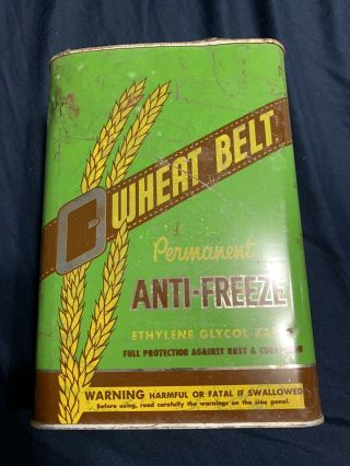 Vintage Wheat Belt Permanent Anti - Freeze Grain One 1 Gallon Can