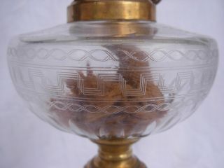 ANTIQUE FRENCH ENAMELED GILT BRONZE CRYSTAL KEROZENE LAMP,  LATE 19th CENTURY. 8