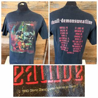 Vintage Danzig 1993 Thrall - Demonseatlive Tour T - Shirt 2 Sided Single Stitch Lrg