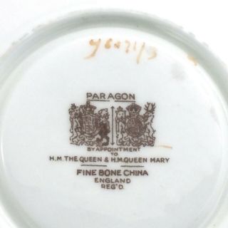 1940s Vintage Paragon Double Warrant Pink Blue Flowers Tea Cup Saucer China K239 4