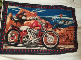 Authentic David Mann Ghost Rider Tapestry Harley Easyrider Biker Hells Angels