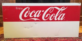 Vintage Rare Enjoy Coca Cola Old Coke Tin Sign Large 45 " X21 " Custom Frame