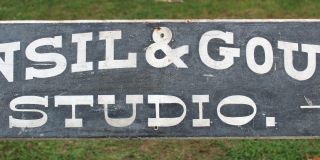 RARE Antique American Photography LANSIL & GOULD STUDIO Bangor Maine Wood Sign 3