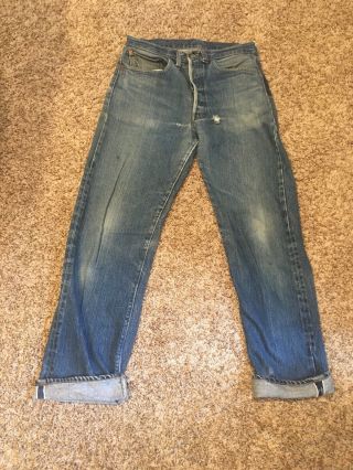 Vintage 501 Levis Denim Jeans 1950’s 1960’s Single Stitch Jeans 30 X 28