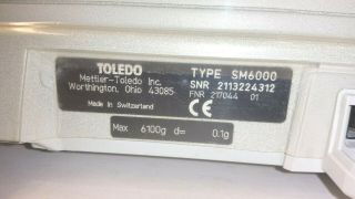 METTLER TOLEDO TYPE SM6000 SM - F SCALE MADE IN SWITZERLAND RARE FIND 10