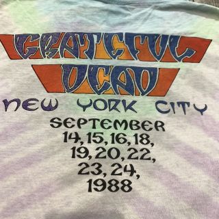 RARE Vintage 1990 Grateful Dead York City Tie Dye Graphic Shirt Sz Large USA 4