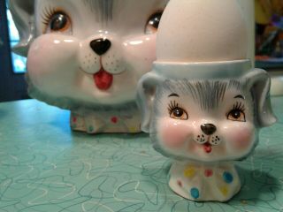 Vintage Anthropomorphic Miss Priss Puppy Pal Lefton Esd Canada Egg Cup