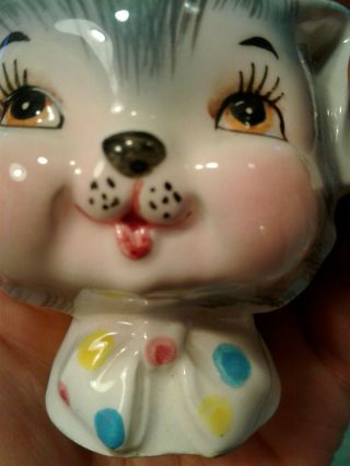 Vintage Anthropomorphic Miss Priss PUPPY PAL Lefton ESD Canada Egg Cup 5